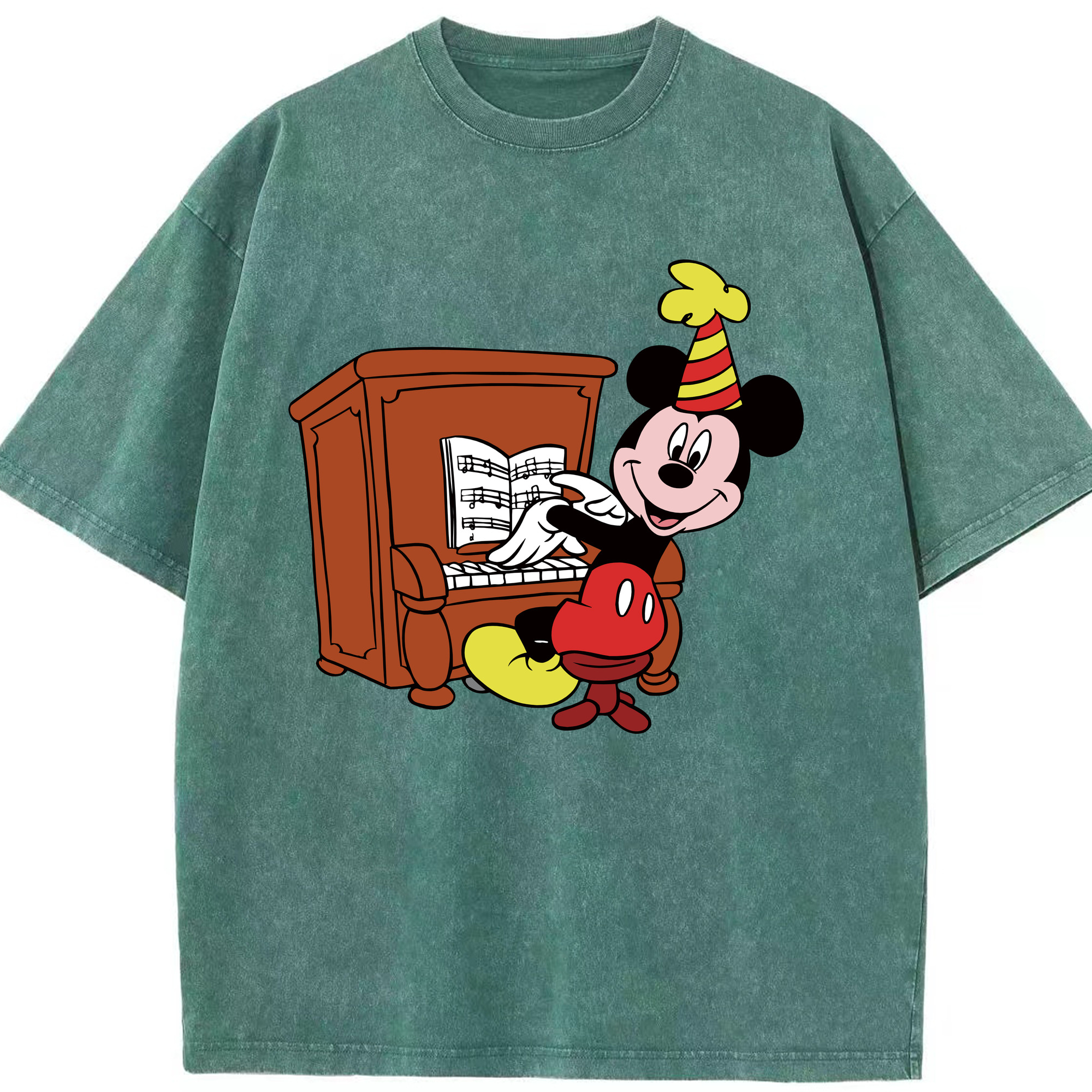 （画像用） ミッキーマウス Mickey Mouse 綿100% ヴィンテージ風 半袖Tシャツ（フロントプリント）